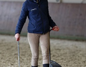 Monica making sure the footing stays neat and tidy