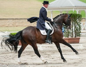 Matthew Dowsley and De Caprio at the 2012 Australian Dressage Championships :: Photo © Franz Venhaus