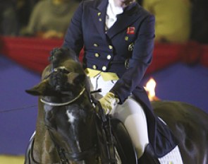 Emma Hindle and Diamond Hit at the stallion's retirement ceremony at the 2012 Oldenburg Stallion Parade in Vechta :: Photo © Astrid Appels