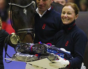 Johannes and Ines Westendarp with their reserve licensing champion Sansibar (by Sir Donnerhall II x Don Schufro)