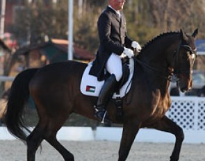 German born Palestine Christian Brühe on the Holsteiner gelding Cinco de Mayo (by Coriander)