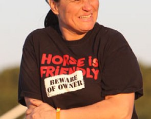 Françoise Cantamessa wears an interesting T-shirt