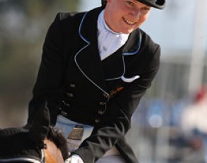 Daphne van Oekel pats her Iberian bred Gibraltar Alegria