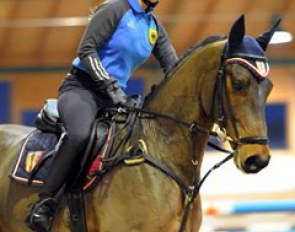 A jumper rider in Teeuwen's demonstration