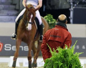 Jonny Hilberath coaching Isabell Werth on Bella Rose