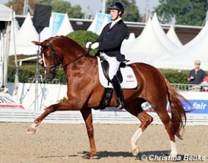 Michael Eilberg and Woodlander Farouche at the 2012 World Young Horse Championships :: Photo © Christina Beuke