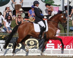 Jacqueline Siu and Bolivi at the 2012 World Young Horse Championships :: Photo © LL-foto.de