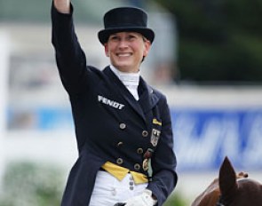 Anabel Balkenhol waves to the crowds