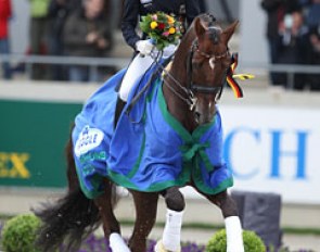 Helen Langehanenberg and Damon Hill win the Grand Prix Special at the 2013 CDIO Aachen :: Photo  © Astrid Appels