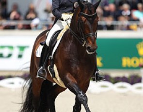 Victoria Max-Theurer and Augustin surprisingly had major contact issues in the freestyle, with Augustin throwing his head up in several pirouettes. 