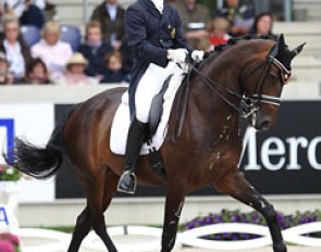 Belgian Simon Missaen on Vradin. This combination showed massive improvement compared to his ride at the CDIO Rotterdam a week before. They earned three personal best scores in Aachen