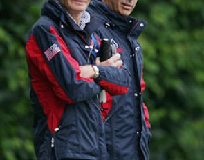 Christine Traurig, and not Wolfram Wittig, was coaching Jan Ebeling in Aachen. Team trainer Robert Dover carefully watched each American rider at the show