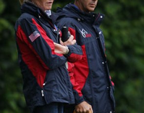 Christine Traurig coaching Jan Ebeling, Robert Dover watches