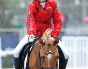 It was pouring rain on Sunday during the pony finals
