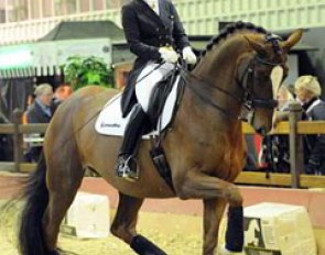 Nadine Capellmann and Girasol in the warm-up