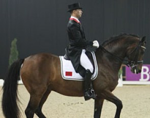 Moroccan Yessin Rahmouni on the late Princess Lala's Westfalian stallion Floresco (by Florestan)