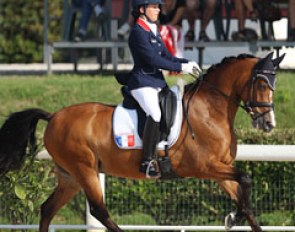 French team anchor Camille Boireau on Hesselteich's Desert Rose. The French team includes four girls whose names all start with a C: Camille, Capucine, Clarrisa and Charlotte. They finished in a historic best fifth team place