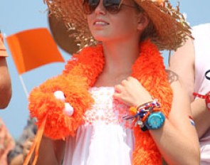 A Dutch fan decked out