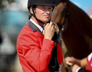 Olympic champion Steve Guerdat preparing himself for his ride