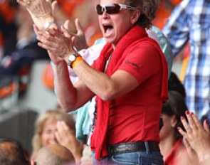 A fanatic Isabell Werth is cheering for Helen Langehanenberg