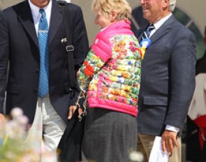 FEI Dressage Director Trond Asmyr sharing a laugh with German judges Katrina Wüst and Uwe Mechlem