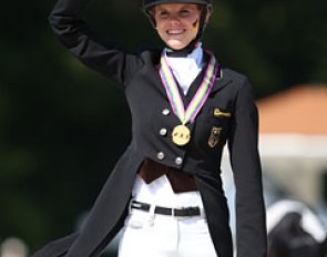 Johanne Pauline von Danwitz wins her third gold medal at the 2013 European Junior Riders Championships :: Photo © Astrid Appels