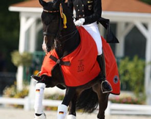 Johanne Pauline von Danwitz and Habitus win triple gold at the 2013 European Junior Riders Championships in Compiegne :: Photo © Astrid Appels