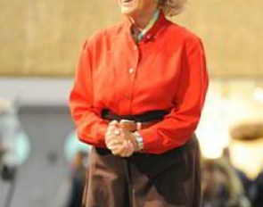 Linda Tellington-Jones on her way to work at Equitana