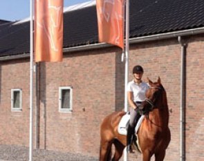 Jessica Michel and Don Juan de Hus at the KWPN headquarters in Ermelo, The Netherlands