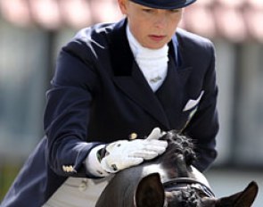 Swedish Malin Hamilton gives her Fleetwood a pat before starting their Grand Prix test