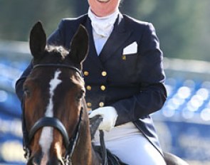 Dutch Esther Scholte Albers gives a big smile at the end of her ride on Nasty Boy (by May Sherif x Cocktail)
