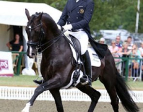 Carl Hester is back aboard Uthopia, for the first time this 2013 show season in preparation of the  European Championships in three weeks