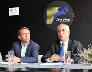 IEOA President Peter Bollen (left) and FEI Secretary General Ingmar De Vos signed a Memorandum of Understanding between the two organisations :: Photo © Galop.be