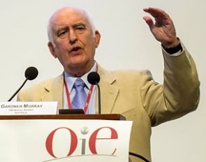 OIE Special Advisor Dr Gardner Murray addressed delegates at the OIE General Session on 28 May seeking support for the three-year plan on the international movement of high-health, high-performance horses established by the OIE and FEI