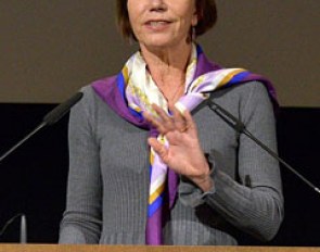 Susanne Münstermann, Chargée de Mission at the OIE, addressed delegates on improving the international movement of top-level sport horses at the afternoon session of the FEI Sports Forum on 8 April 2013 :: Photo: Edouard Curchod