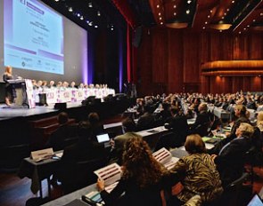 FEI President HRH Princess Haya addresses the FEI General Assembly 2013 in Montreux, Switzerland :: Photo © Edouard Curchod/FEI