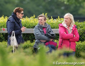 Delphine's trainer Coby van Baalen, her groom and mom Chris Kesteleyn