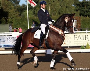 Spencer Wilton and Super Nova win the Prix St Georges title at the 2013 British Dressage Championships :: Photo © Risto Aaltonen