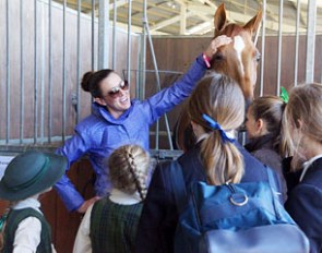 Lyndal Oatley shares stories of her Olympic journey with the school children of the Central Coast Grammar school :: Photo © Jenny Carroll