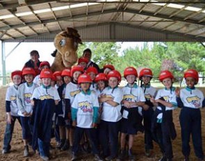 The Federal Minister for Sport, the Honourable Kate Lundy and Ready Set Trot ambassador Shane Rose with Palmerston Primary School students
