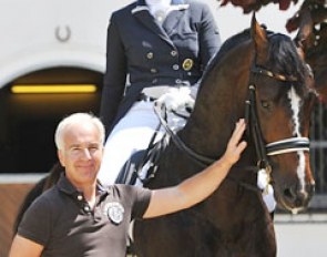 Thomas Rhinow, deputy auction director and trainer of Bernadette Brune from Monaco and her Grand Prix horse Spirit of the Age OLD :: Photo © Tanja Becker