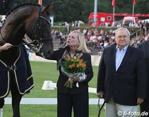Louise and Dough Leatherdale with their stallion Damsey in 2013 :: Photo © LL-foto