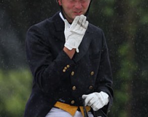 Renaud Ramadier blows kisses to his family who came to the show today