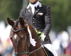Jayden Brown and San Andreas were third in the consolation final, which allowed them to compete in the big finals on Sunday at the 2013 World Young Horse Championships :: Photo © Astrid Appels