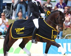 Australian Jayden Brown and San Andreas at the 2013 World Young Horse Championships :: Photo © Astrid Appels