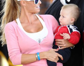 Linda Swande with her and Jordi Domingo's new baby 