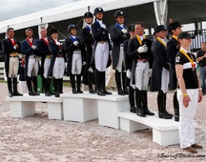 The Nations Cup podium at the 2013 CDIO Wellington :: Photo © Sue Stickle