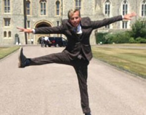 Interesting pose for a photo. "High Jinks at the Castle! Where's my invite to "Strictly Come Dancing"??," Carl wrote.