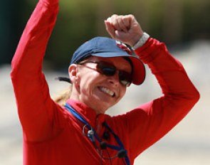Graves' coach Debbie McDonald jumps for joy