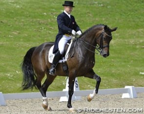 Allan Skov and Volstrupsgaards Cassiopeia at the 2014 Danish Dressage Championships :: Photo © Ridehesten